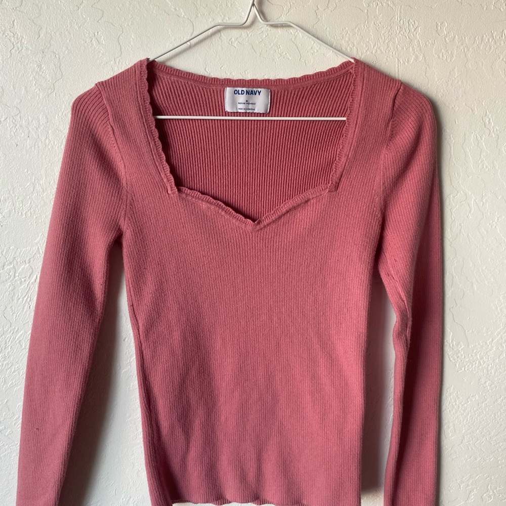 Princess Pink Ribbed Knit Sweater
